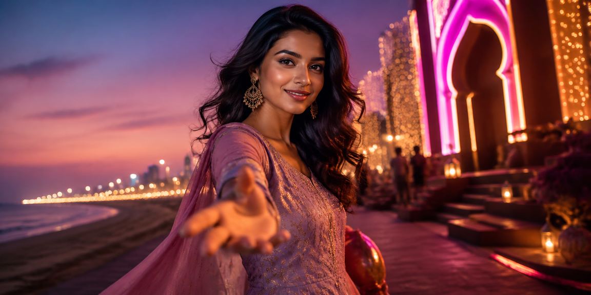 Entertainment and casino style atmosphere in Chennai Marina Beach