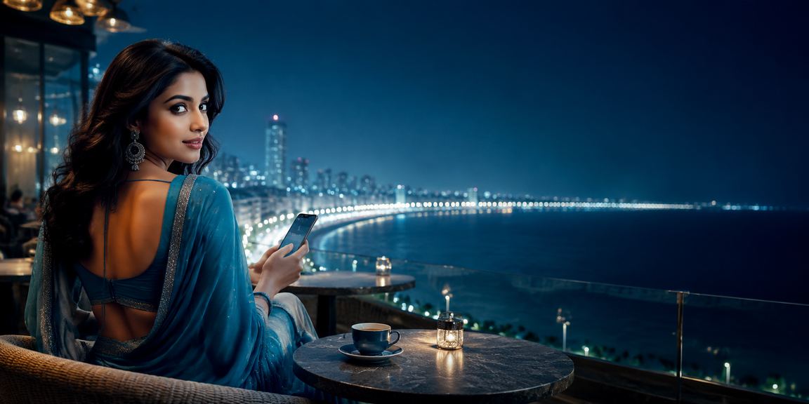 Scenic Mumbai Marine Drive at night with glowing lights and city skyline